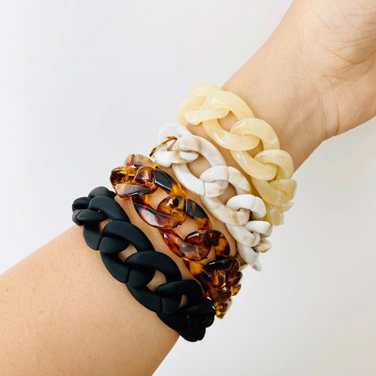 Chunky Chain Link Bracelet- Cream