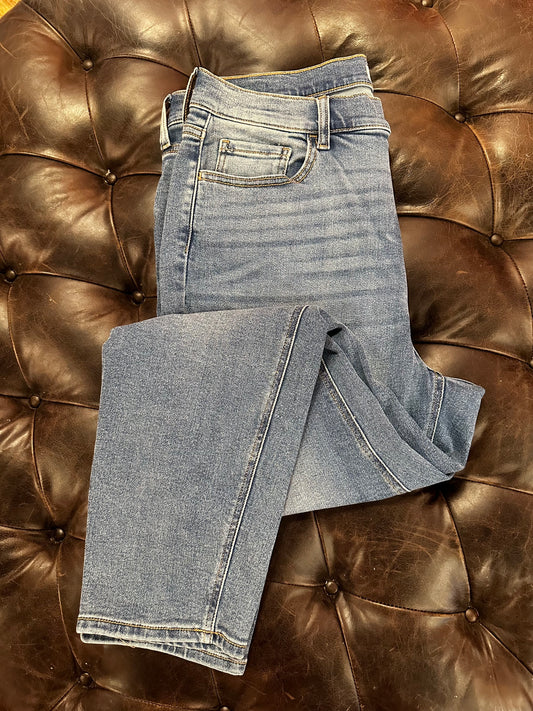 Cello High Rise Mom Jeans-Medium Denim