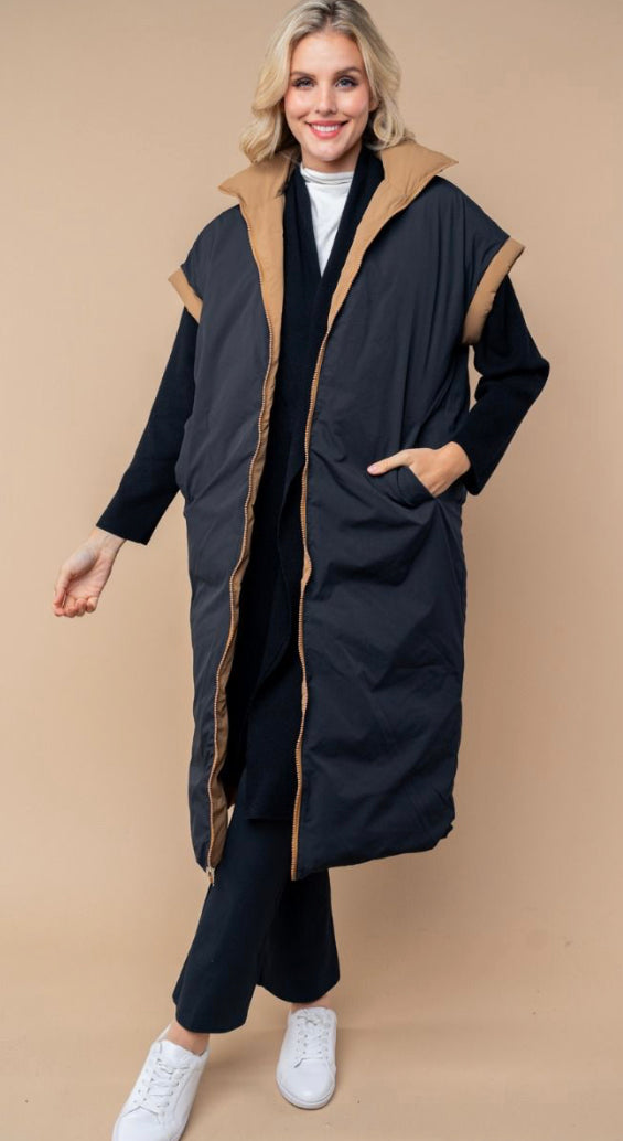 Rhonda’s Reversible Long Puffer Vest