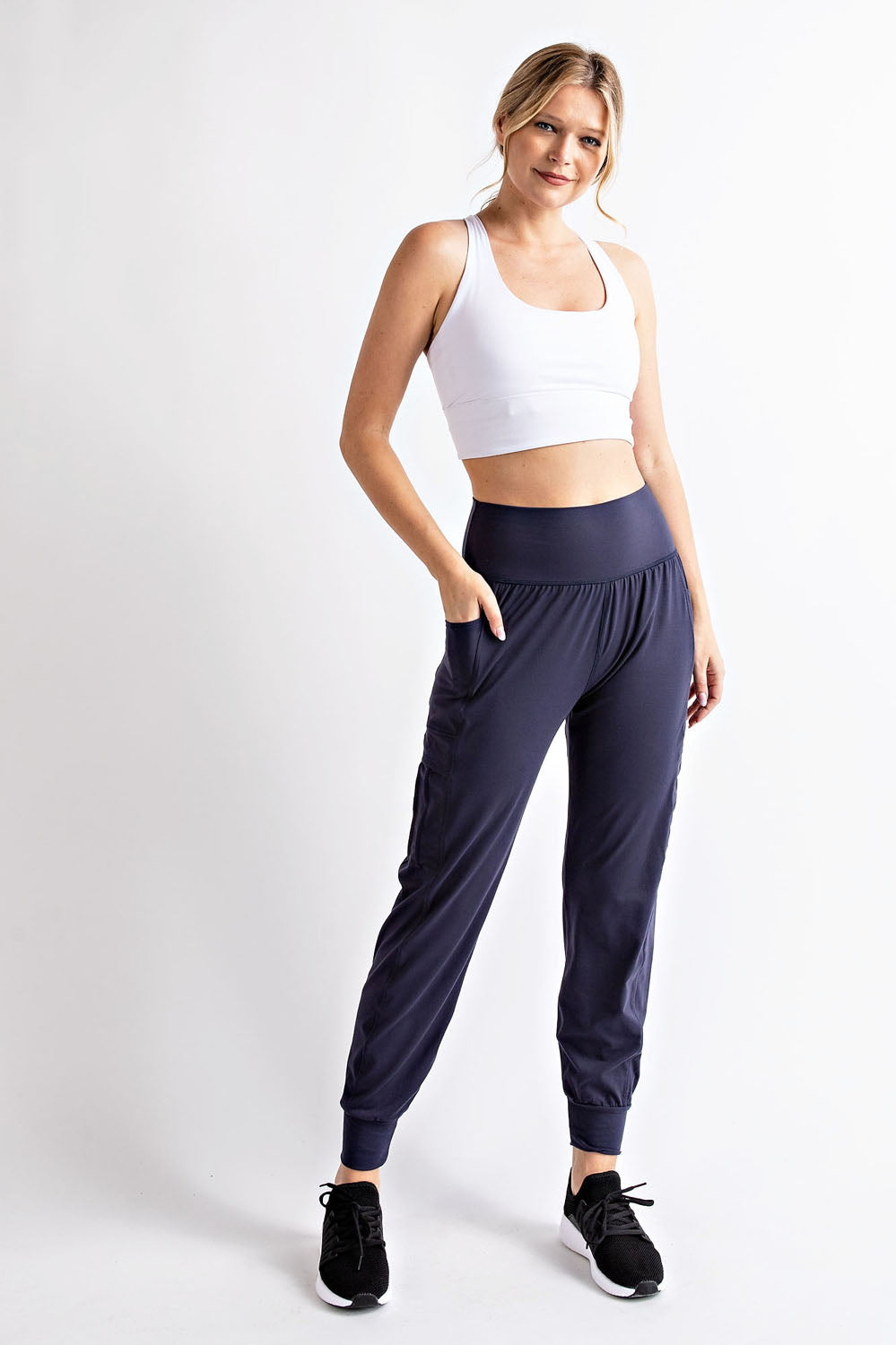 BUTTER JOGGER WITH SIDE POCKETS-NAVY