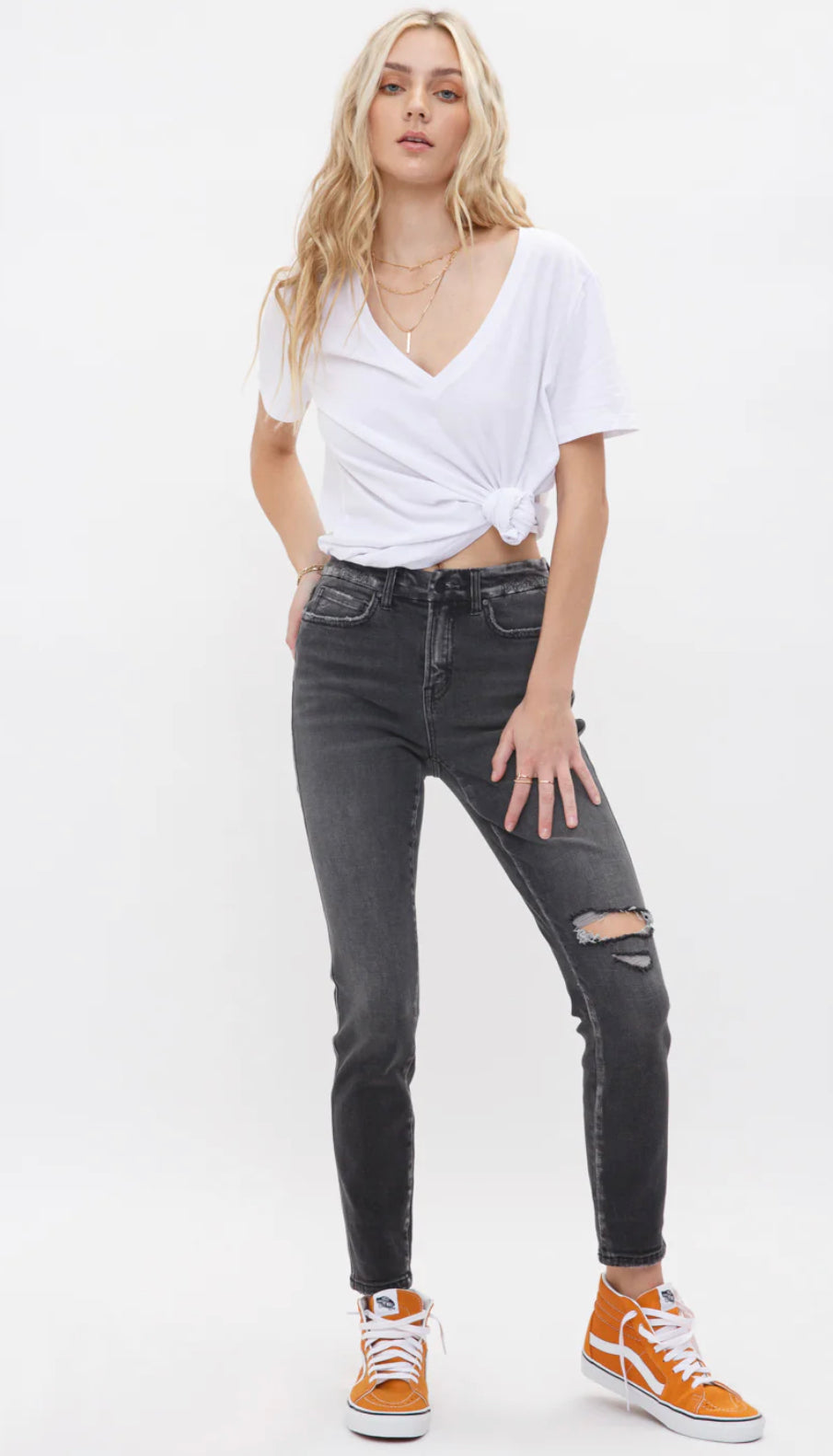 Mid Rise Ankle Skinny Jeans