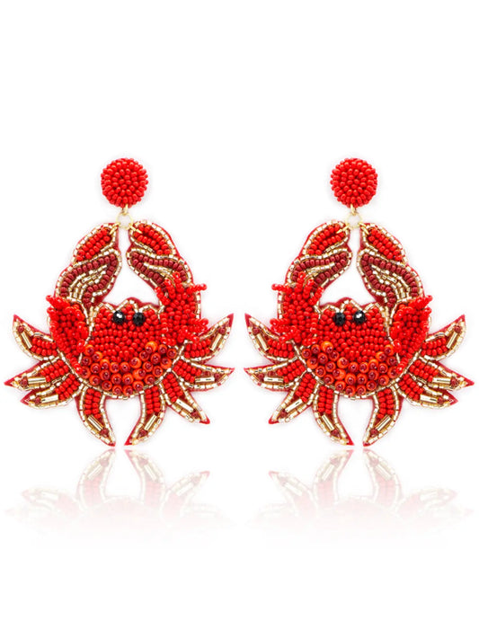 Beaded Crab Earrings