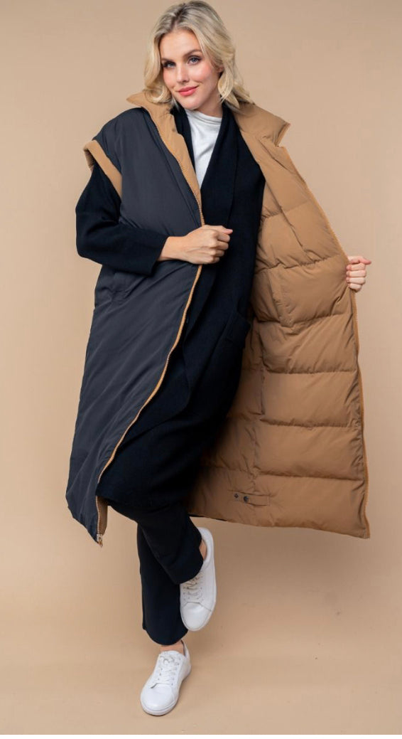 Rhonda’s Reversible Long Puffer Vest