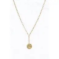 Y drop hammered necklace