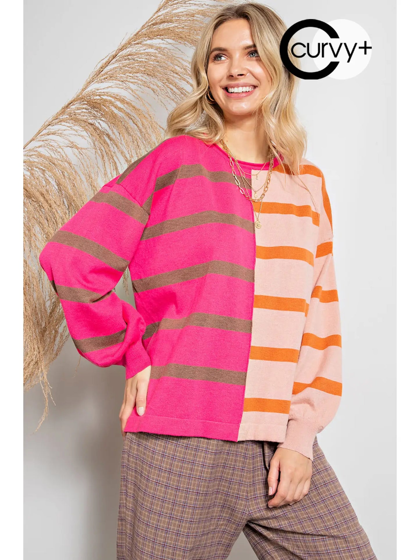 Color Block Stripe Sweater