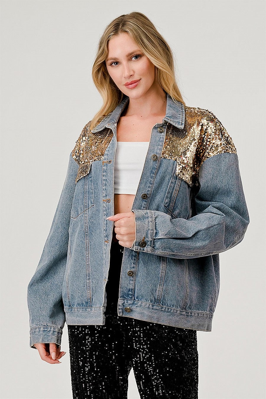 Sequin Denim Jacket