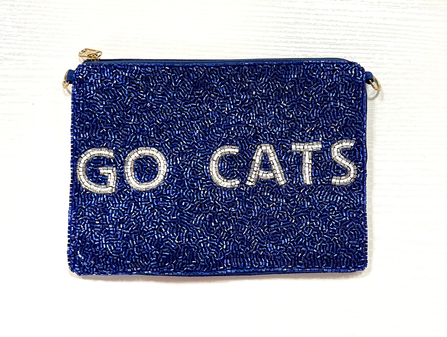 Go Cats Beaded Pouch