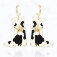 Animal Print Texas Boot Earrings