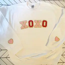 Xoxo Glitter Faux Patch Sweatshirt