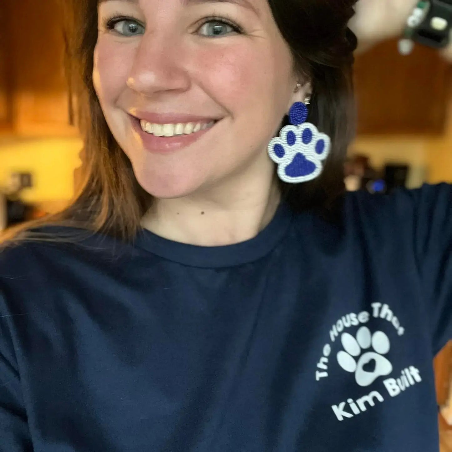 Paw Print Seed Beaded Earrings