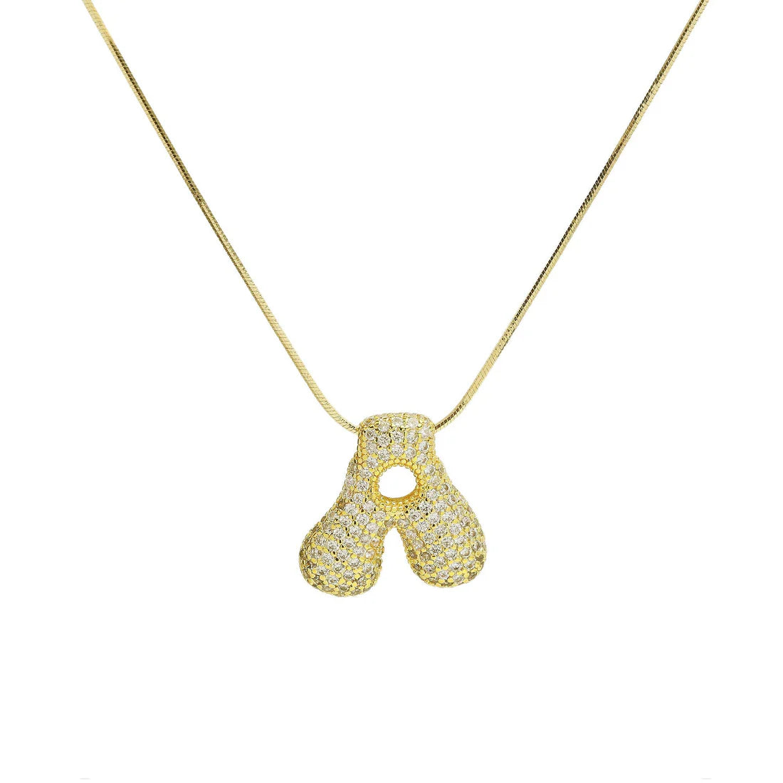 SB Initial Cz Waterdrop Necklace