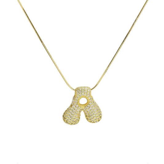 SB Initial Cz Waterdrop Necklace