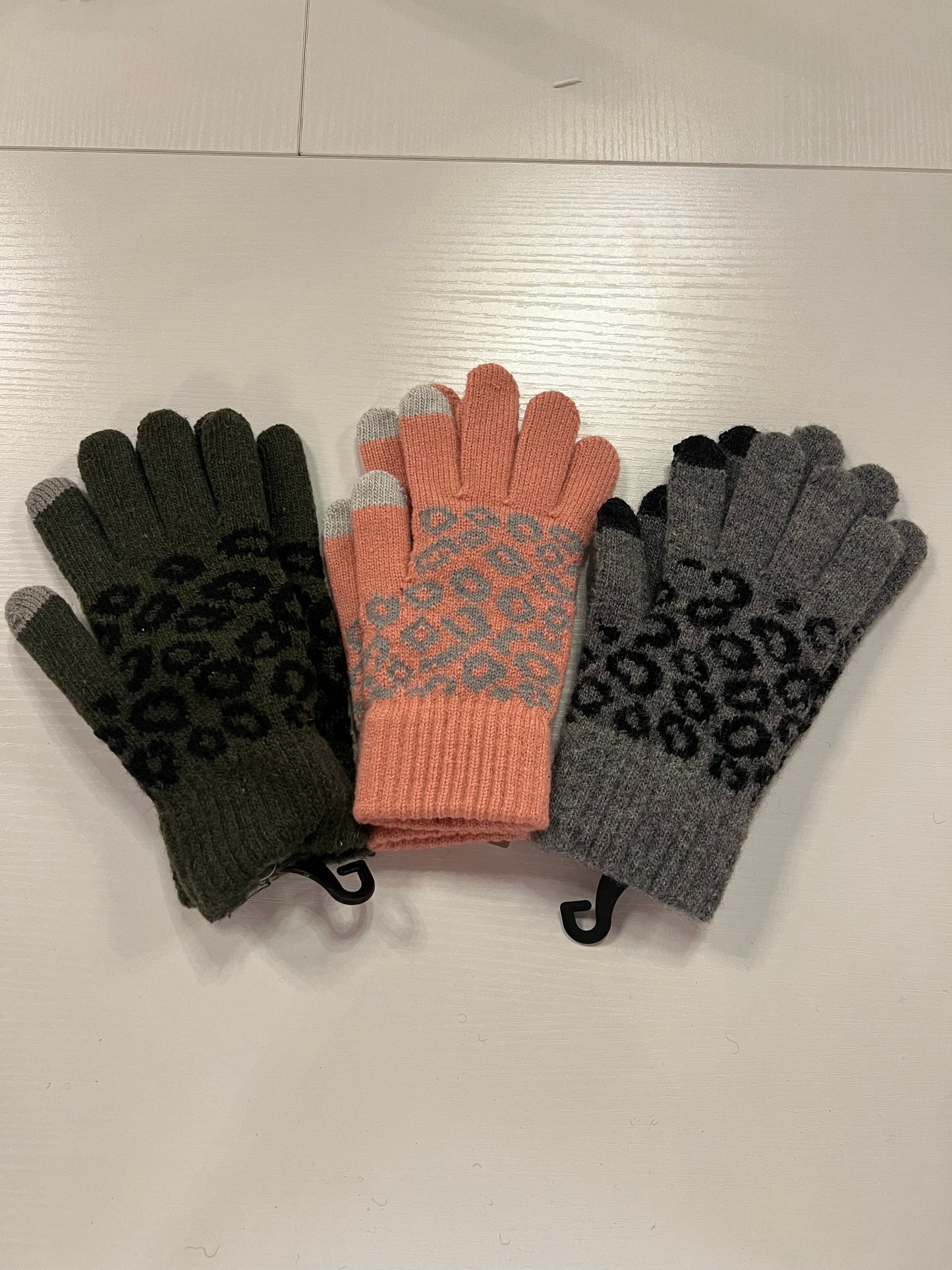 Leopard Knit Smart Touch Gloves