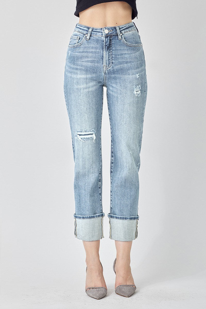 HIGH-RISE WIDE STRAIGHT JEANS