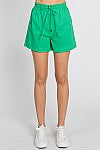 Kelly Green Linen Shorts