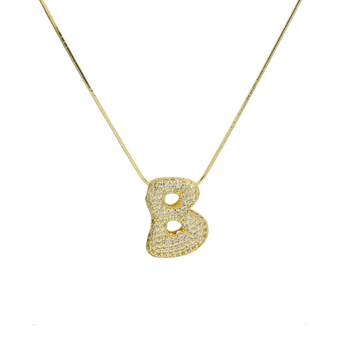 SB Initial Cz Waterdrop Necklace