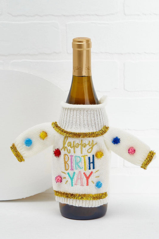 Funny Wine Bottle Sweater | Happy Birthyay