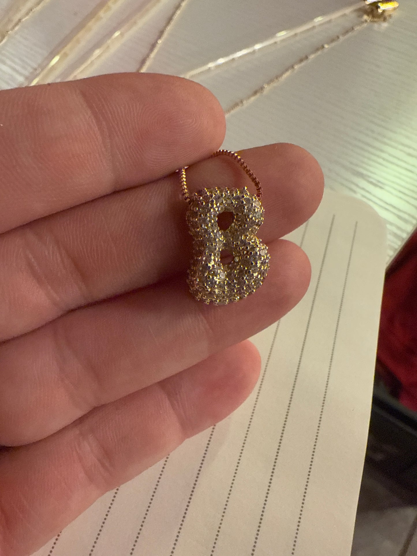 SB Medium Initial Cz Waterdrop Necklace