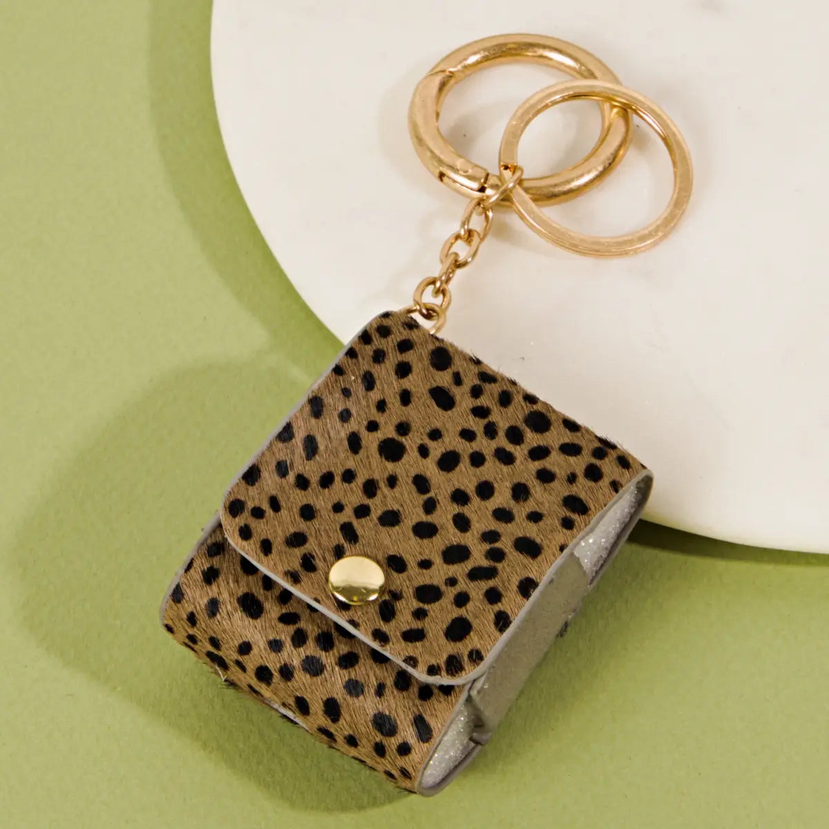 Animal Print Calf Hair Airpod 2nd Generation Case Cheetah Brown