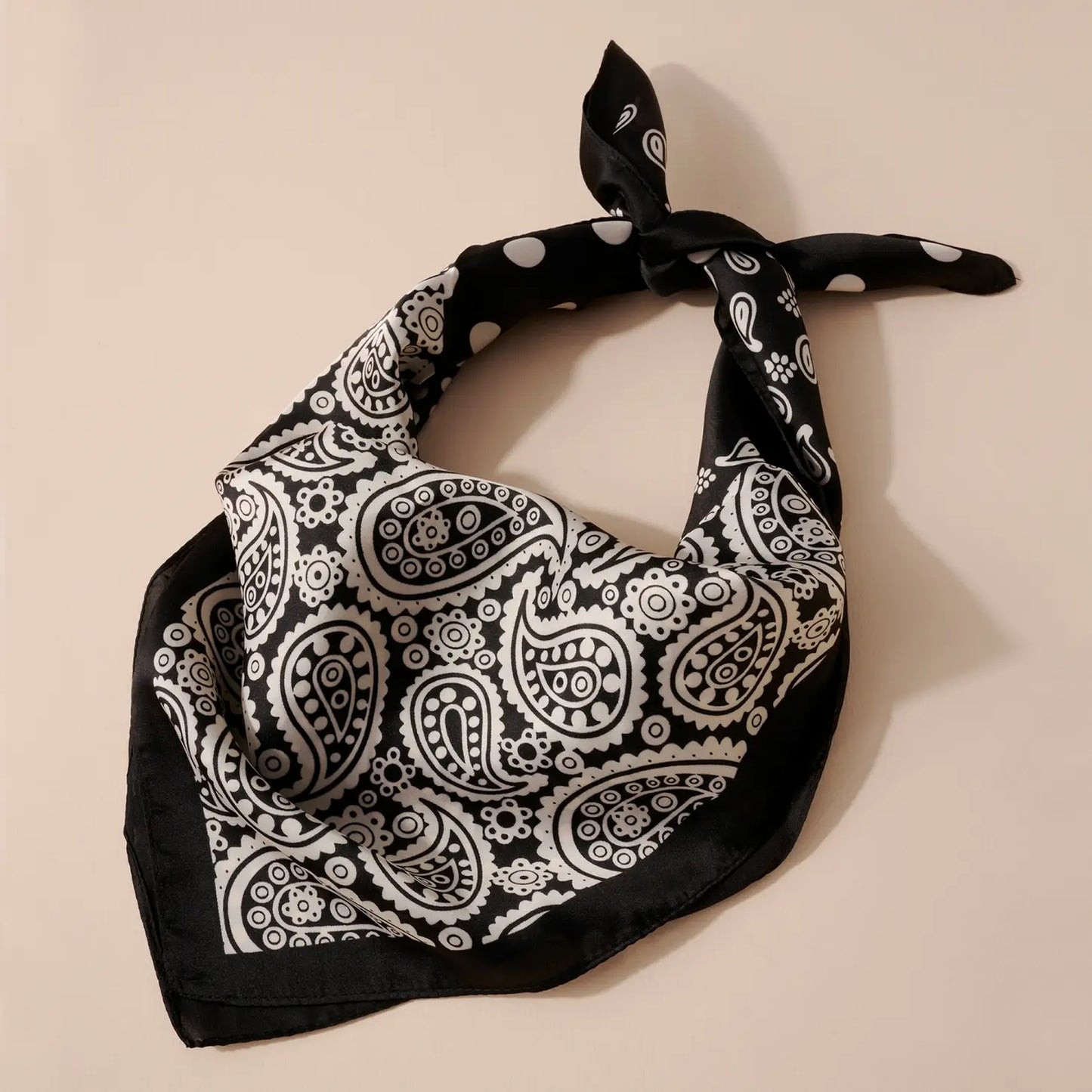 Polka Dot Paisley Silky Scarf