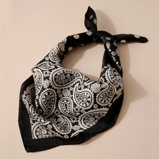 Polka Dot Paisley Silky Scarf