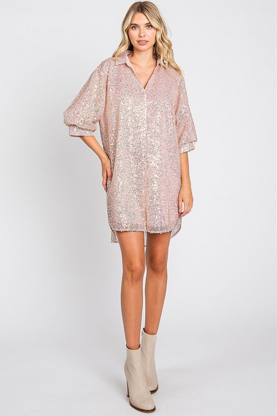 Sequins Shirt Dress