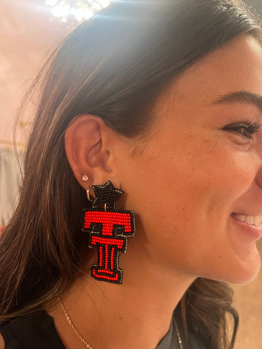 Texas Tech double T earring