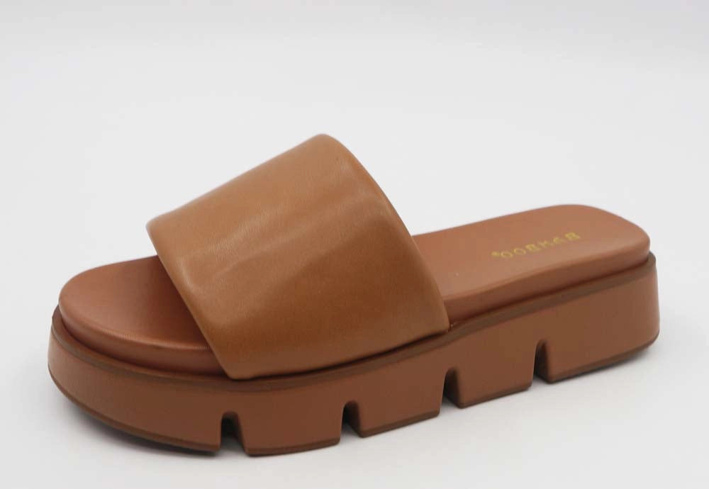 Bamboo Lug Sole Thick Bottom Slipon One Band Sandals