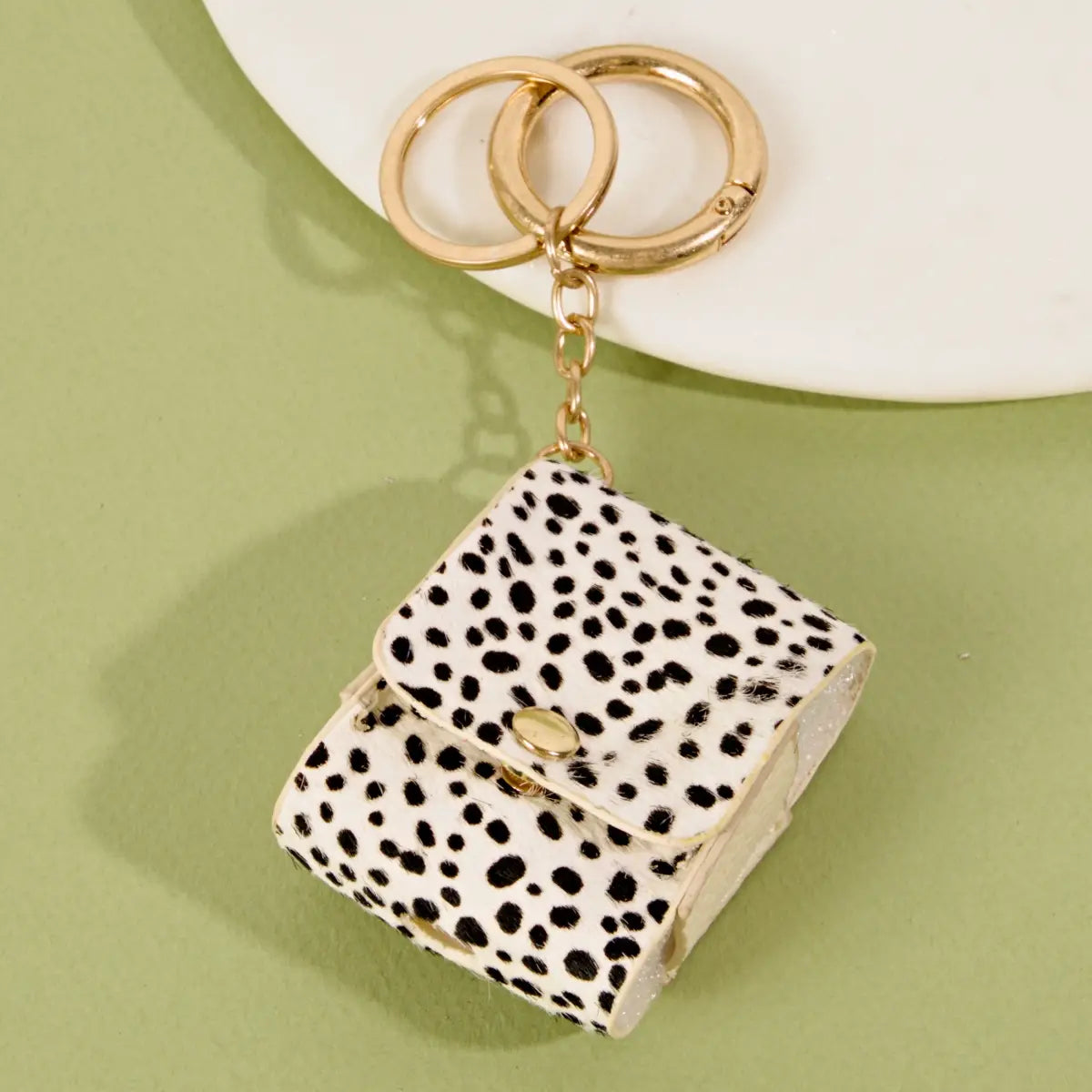 Animal Print Calf Hair Airpod 2nd Generation Case- Cheetah White