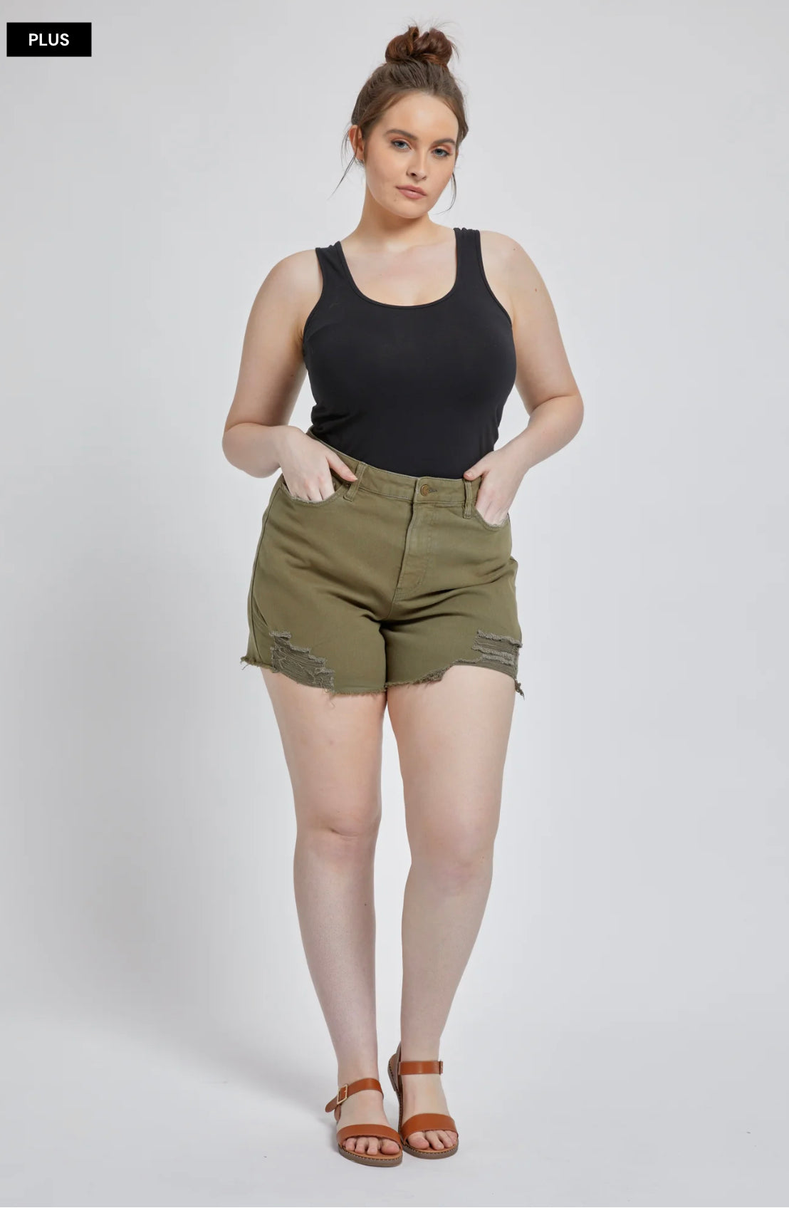 High Rise Olive Shorts