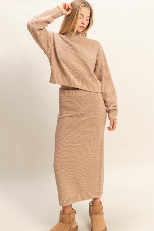Dark Taupe Skirt Set