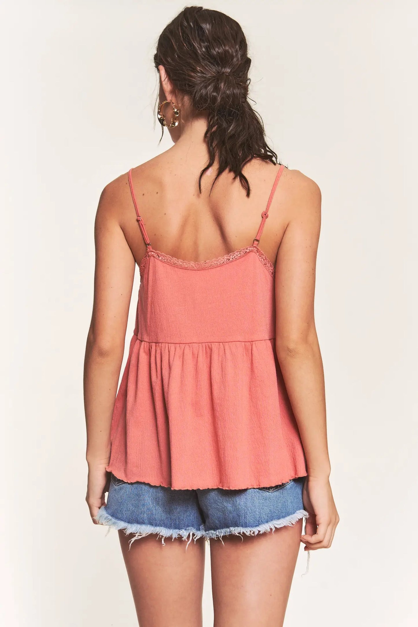 Lace Trim Edge Babydoll Cami