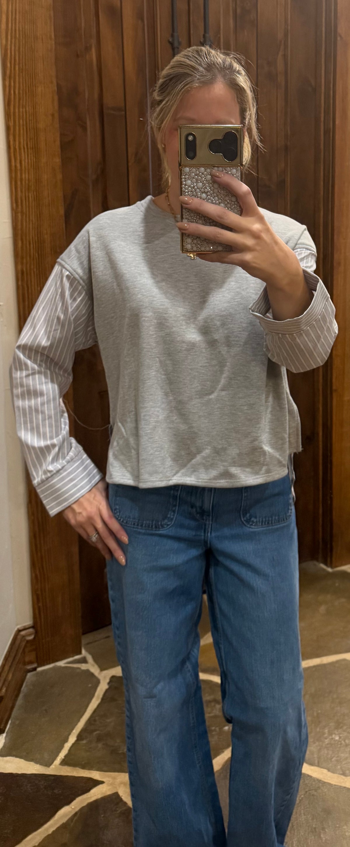 Mason Grey Stripe Sweater
