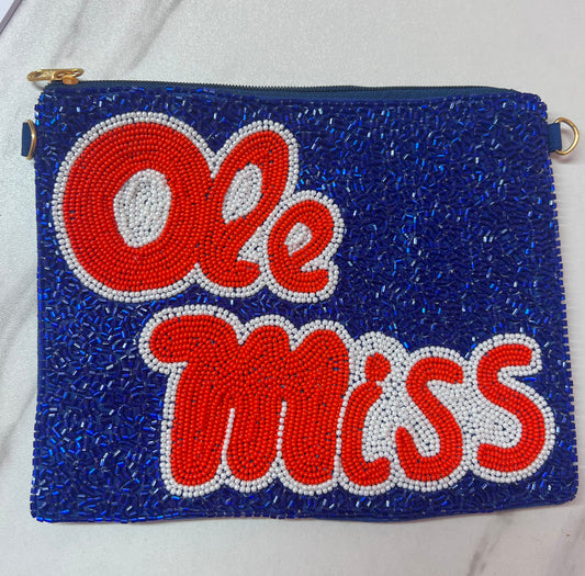 Ole Miss Beaded Pouch