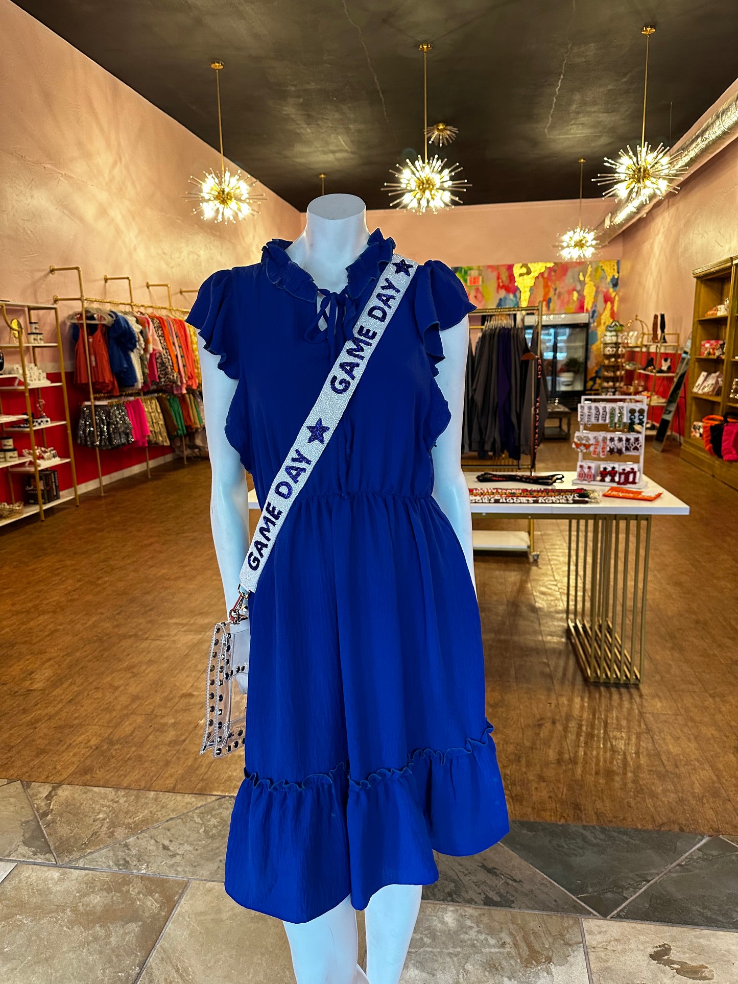 Ruffle Royal Blue Dress