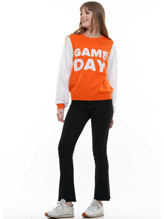 Orange/White Game Day Sweater