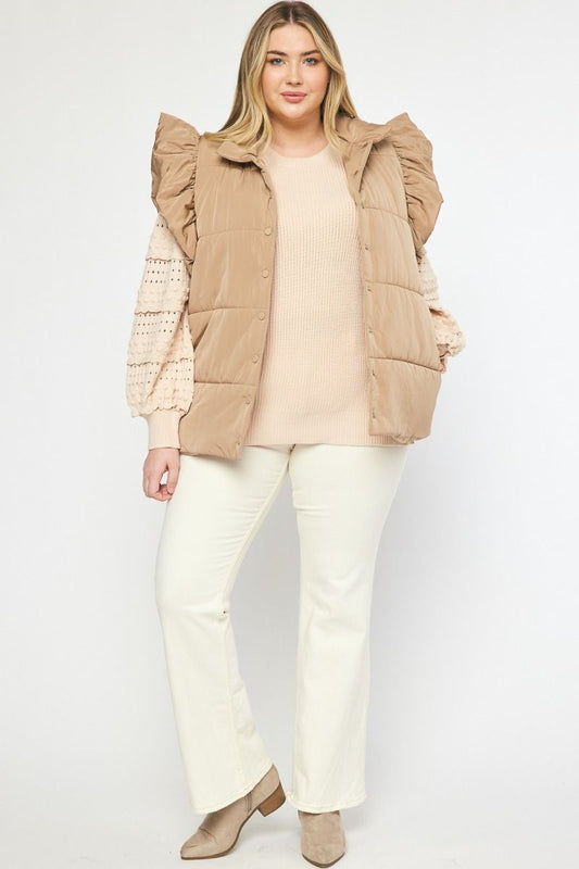 Camel Ruffle Vest