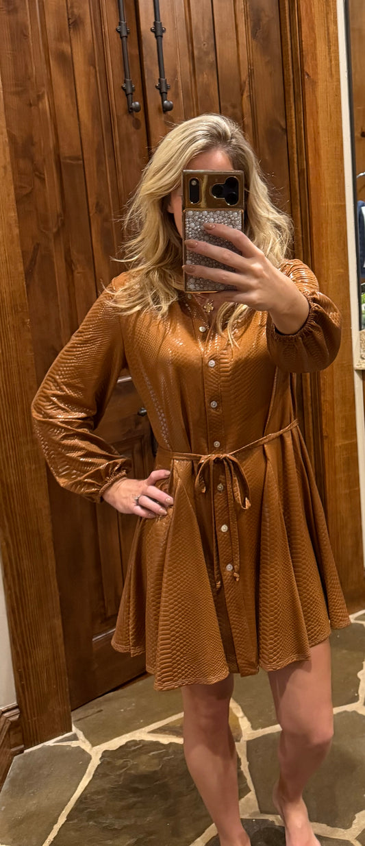 Adrienne Leather Mamba Dress