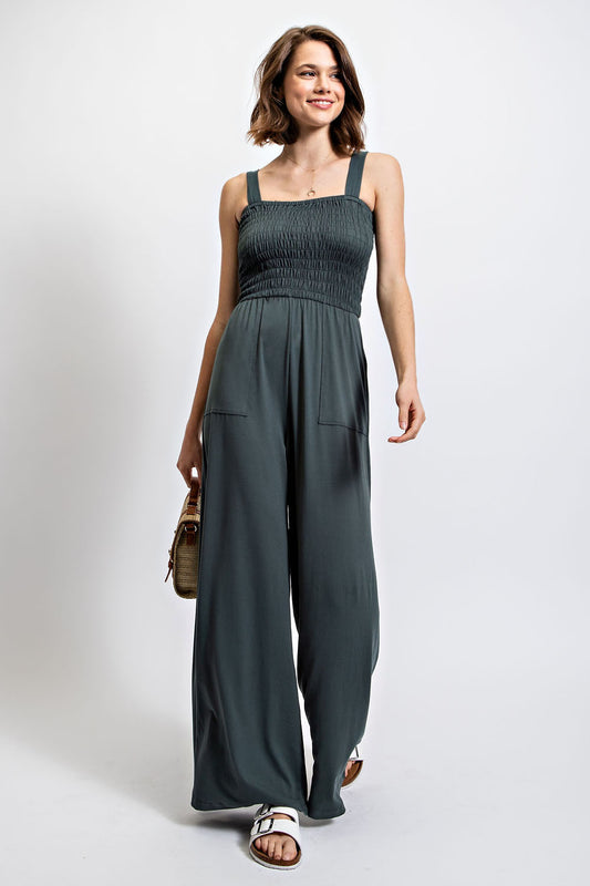 BUTTER SMOCKING JUMPSUIT