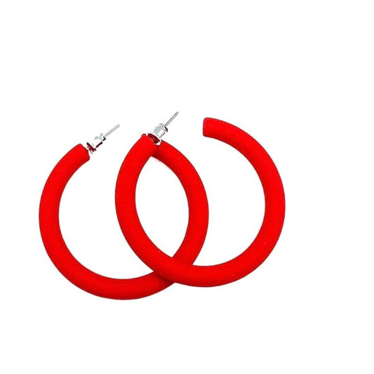 Red Loop Earrings