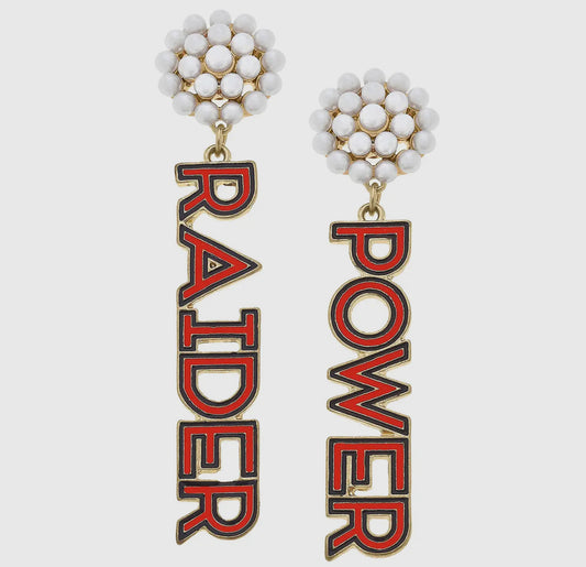 Raider Power Pearl Cluster Earrings