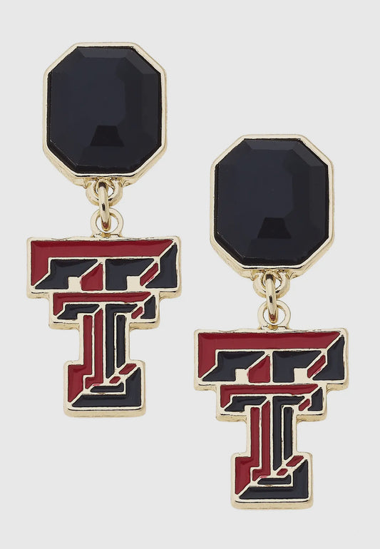 Texas Tech Rhinestone Earrings