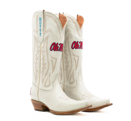Game Day Western Ivory Boots - Ole Miss