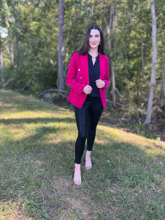 DC Magenta Velvet Blazer