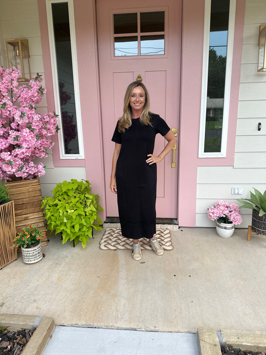 Brandi Black Knit Dress