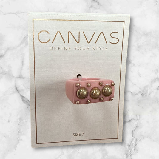Canvas honor studded statement ring