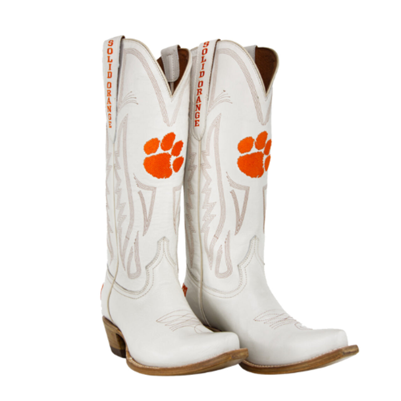 Game Day Western Ivory Boots - Clemson Tigers