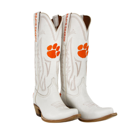 Game Day Western Ivory Boots - Clemson Tigers