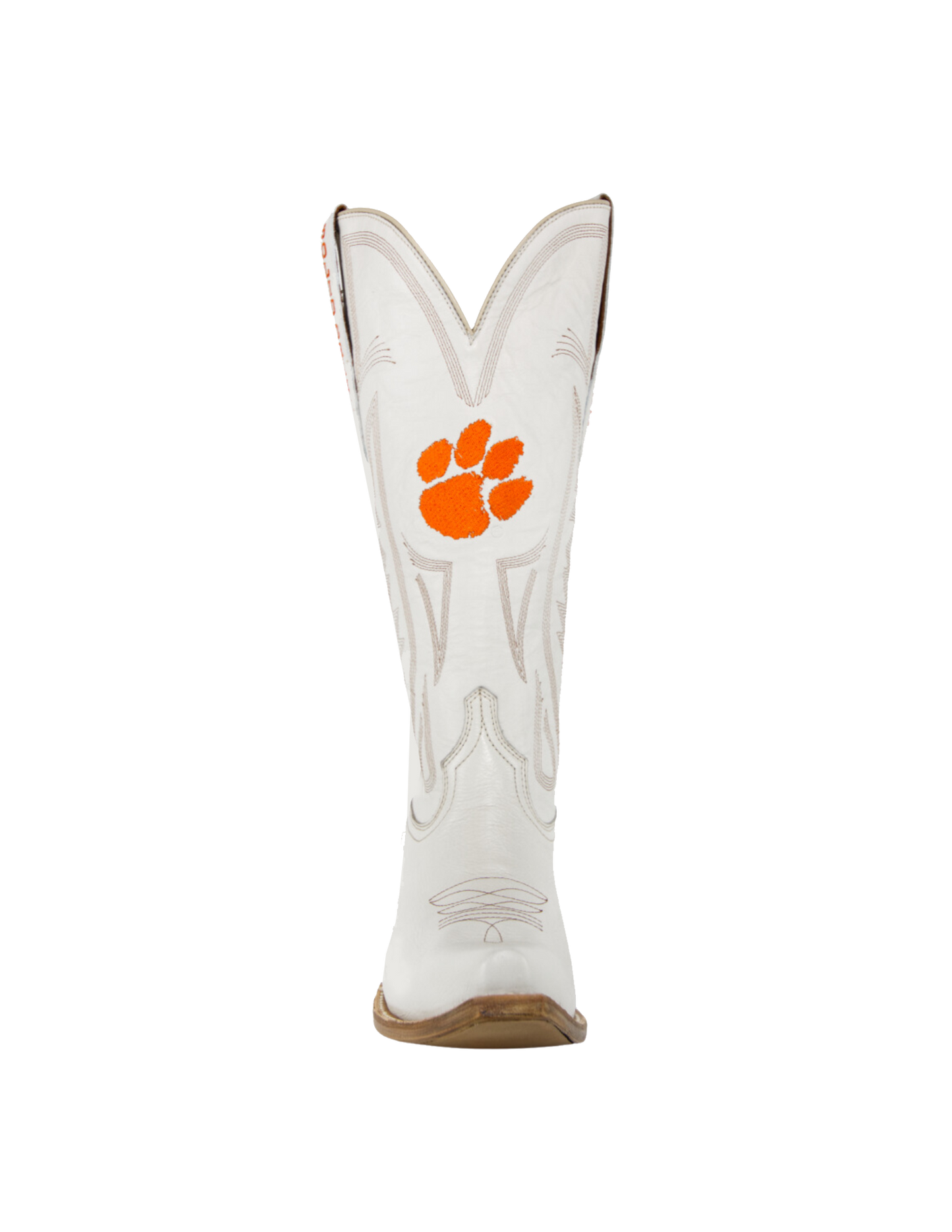 Game Day Western Ivory Boots - Clemson Tigers