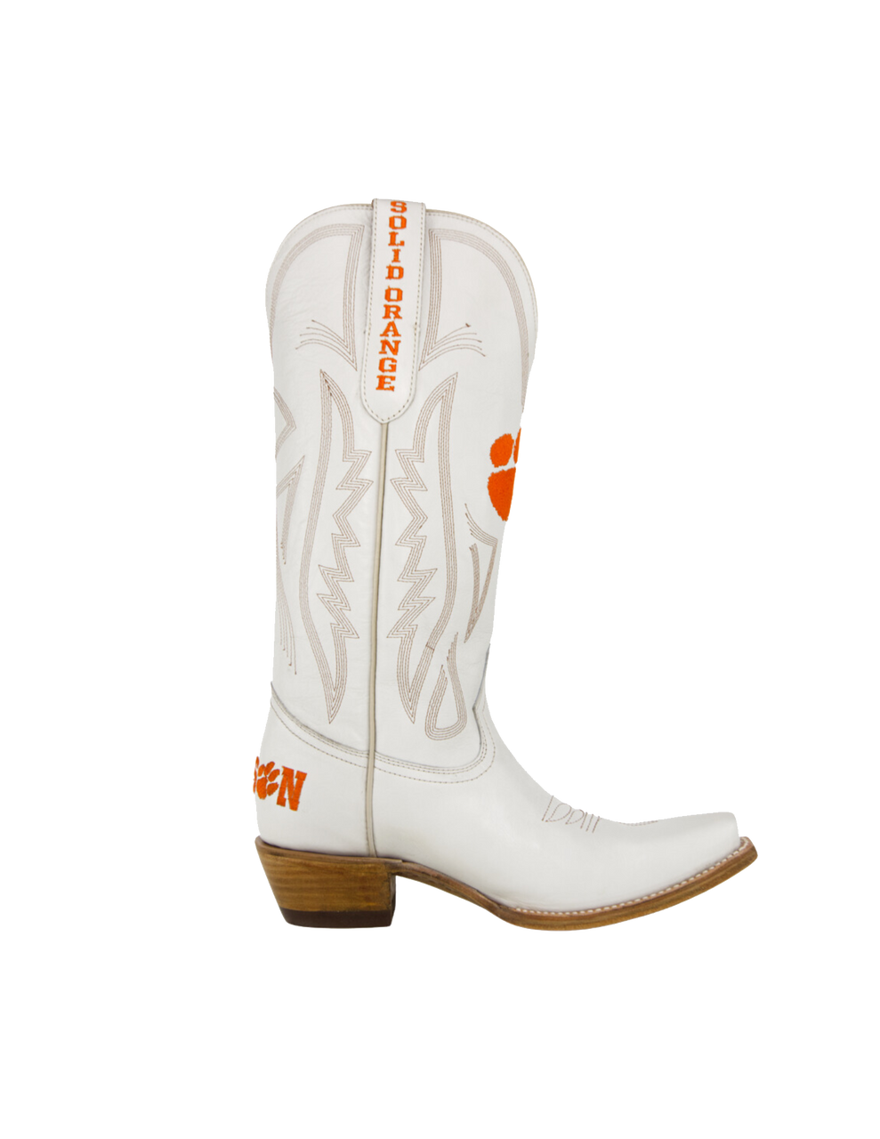 Game Day Western Ivory Boots - Clemson Tigers